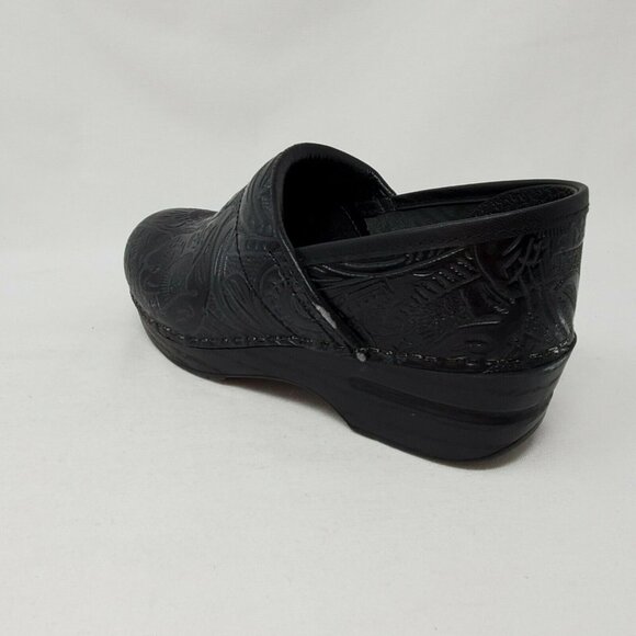 Dansko 'Professional' Black Leather Embossed Clogs - Women's EU 36 US 5.5-6 - Picture 4 of 12
